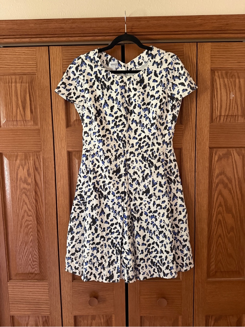 Armani Dress NWT size 8 with Blue & Black Animal Spot Print